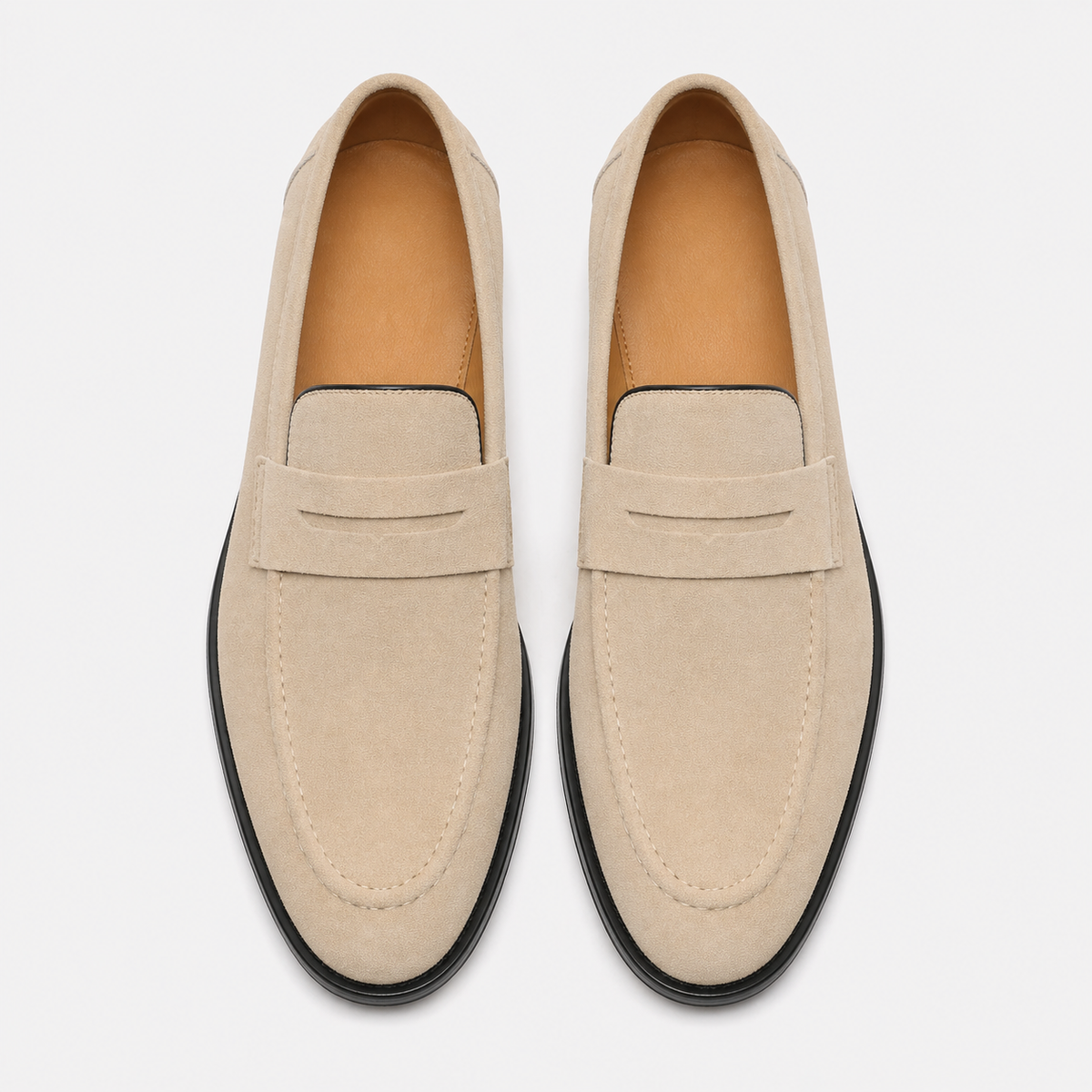 Men's Suede Loafers – Beige