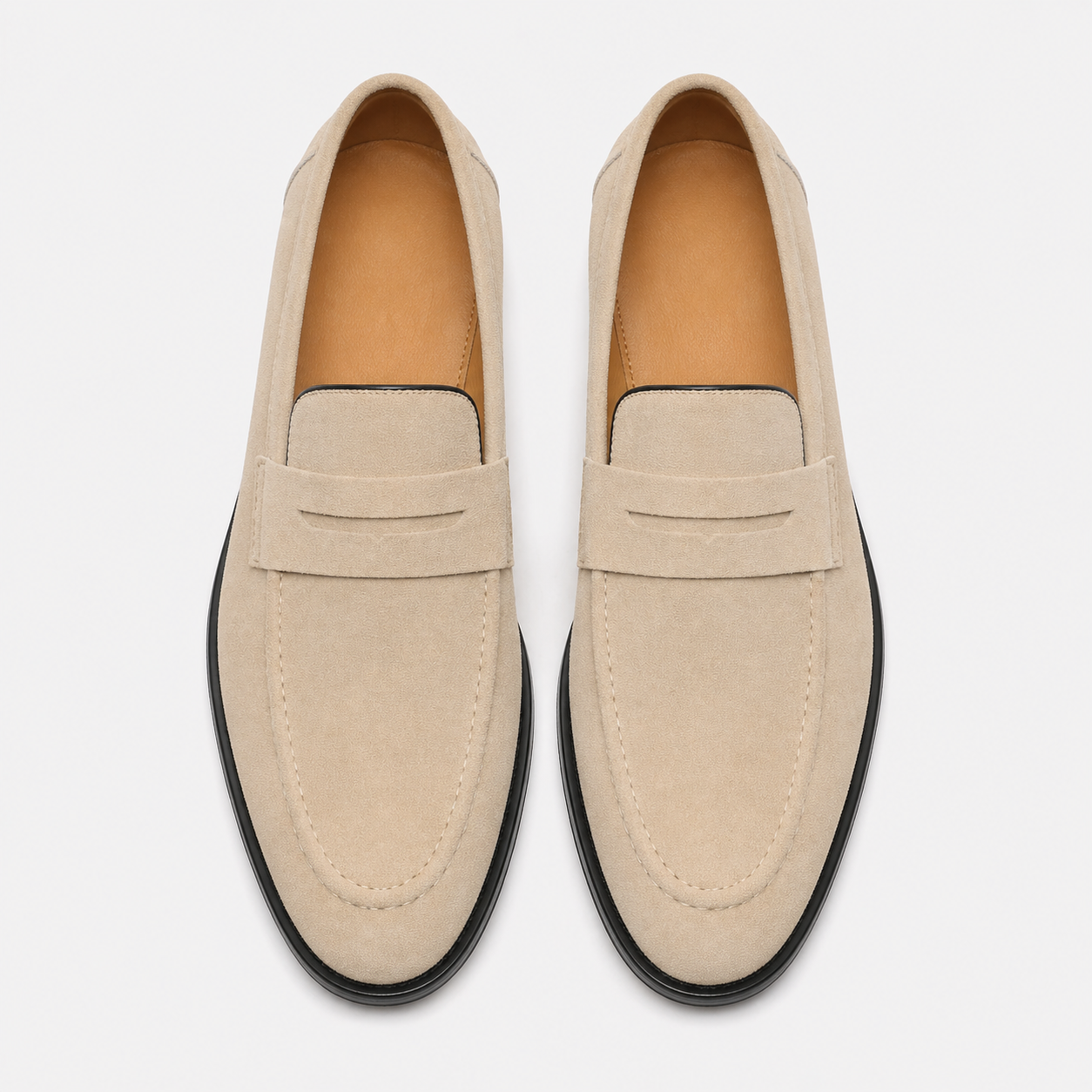 Men's Suede Loafers – Beige