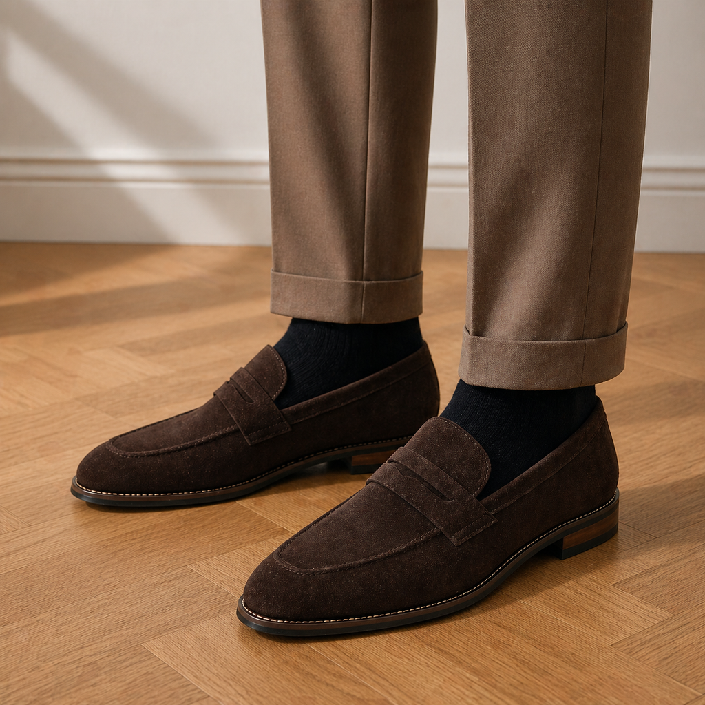 Men's Brown Suede Loafers