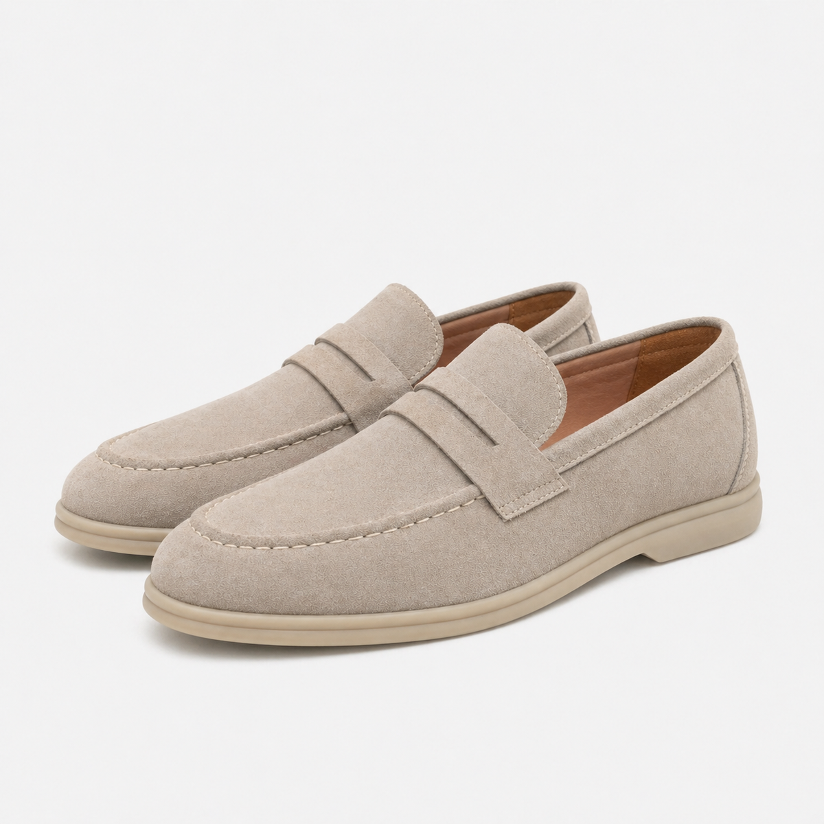 Men's Suede Loafers – Taupe