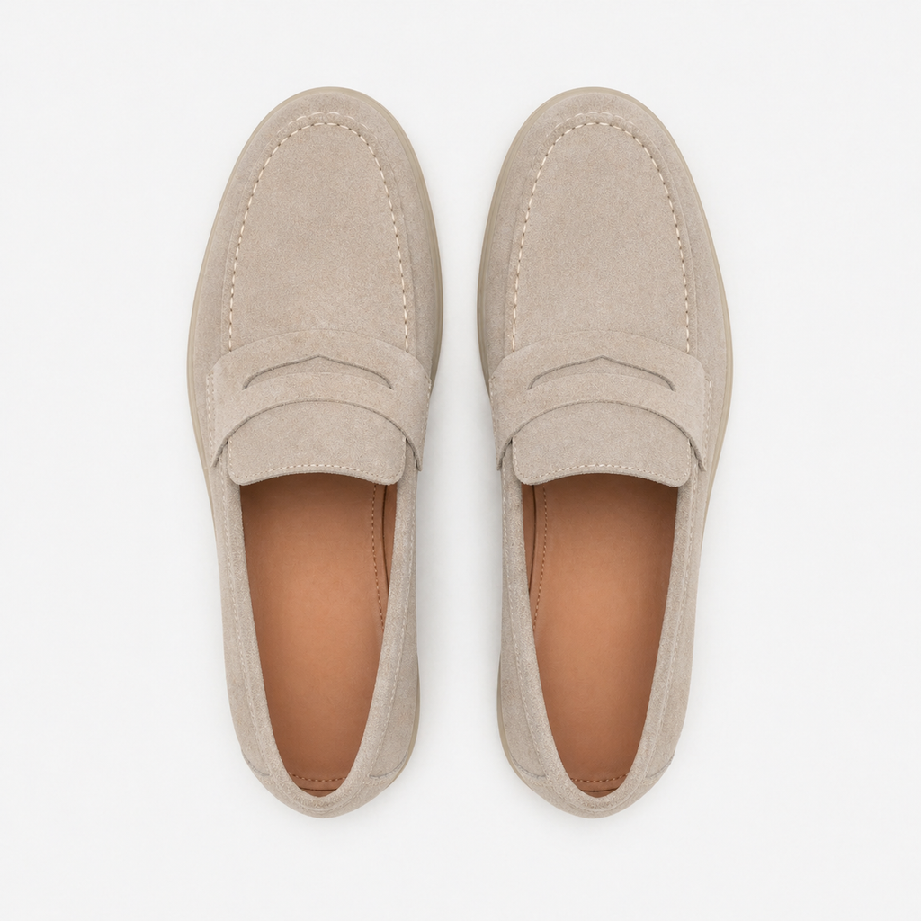 Men's Suede Loafers – Taupe