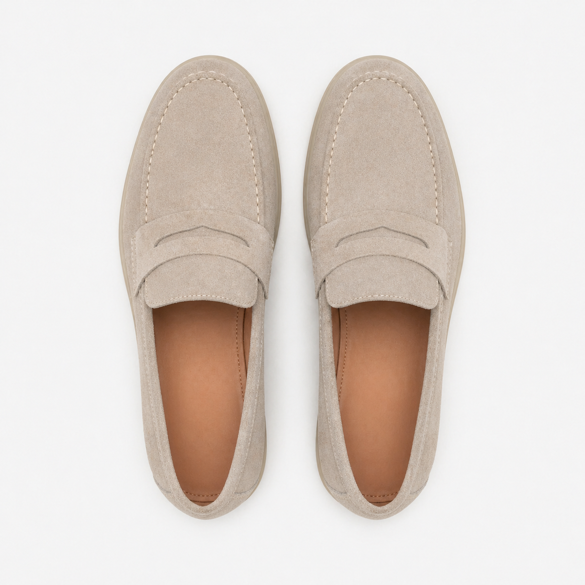 Men's Suede Loafers – Taupe