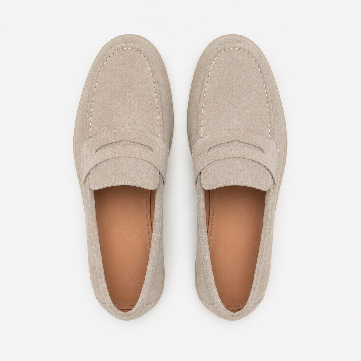 Men's Suede Loafers – Taupe
