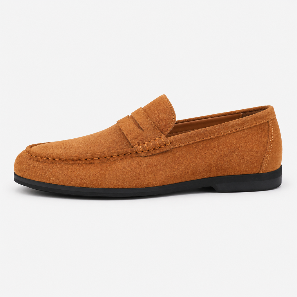 Men's Suede Loafers – Camel