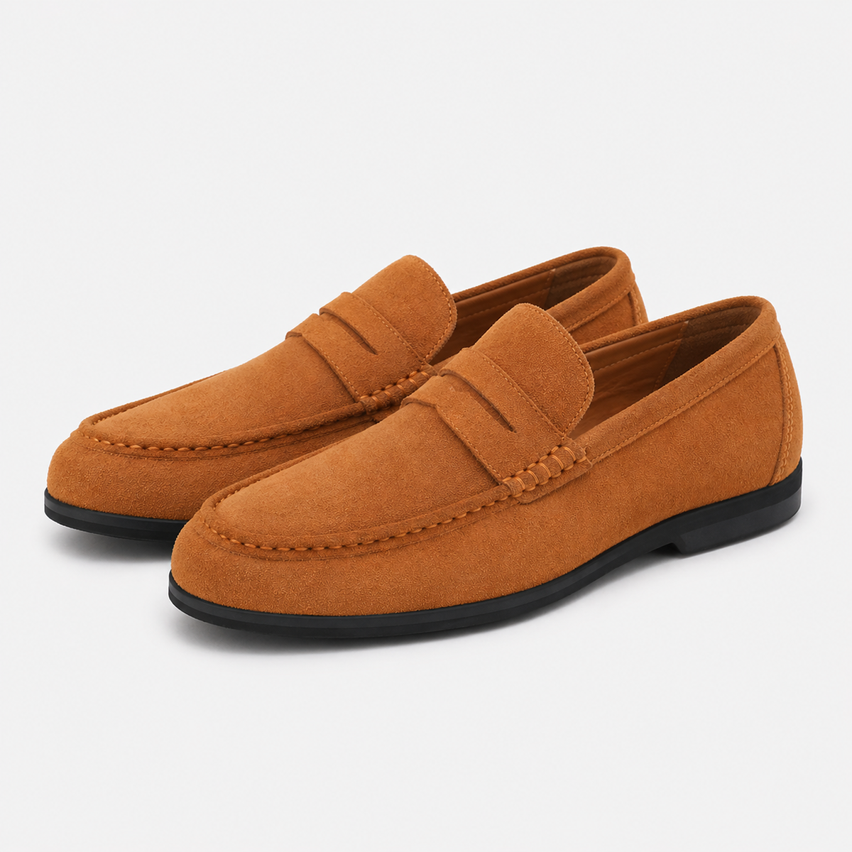 Men's Suede Loafers – Camel