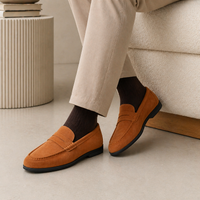 Men's Suede Loafers – Camel