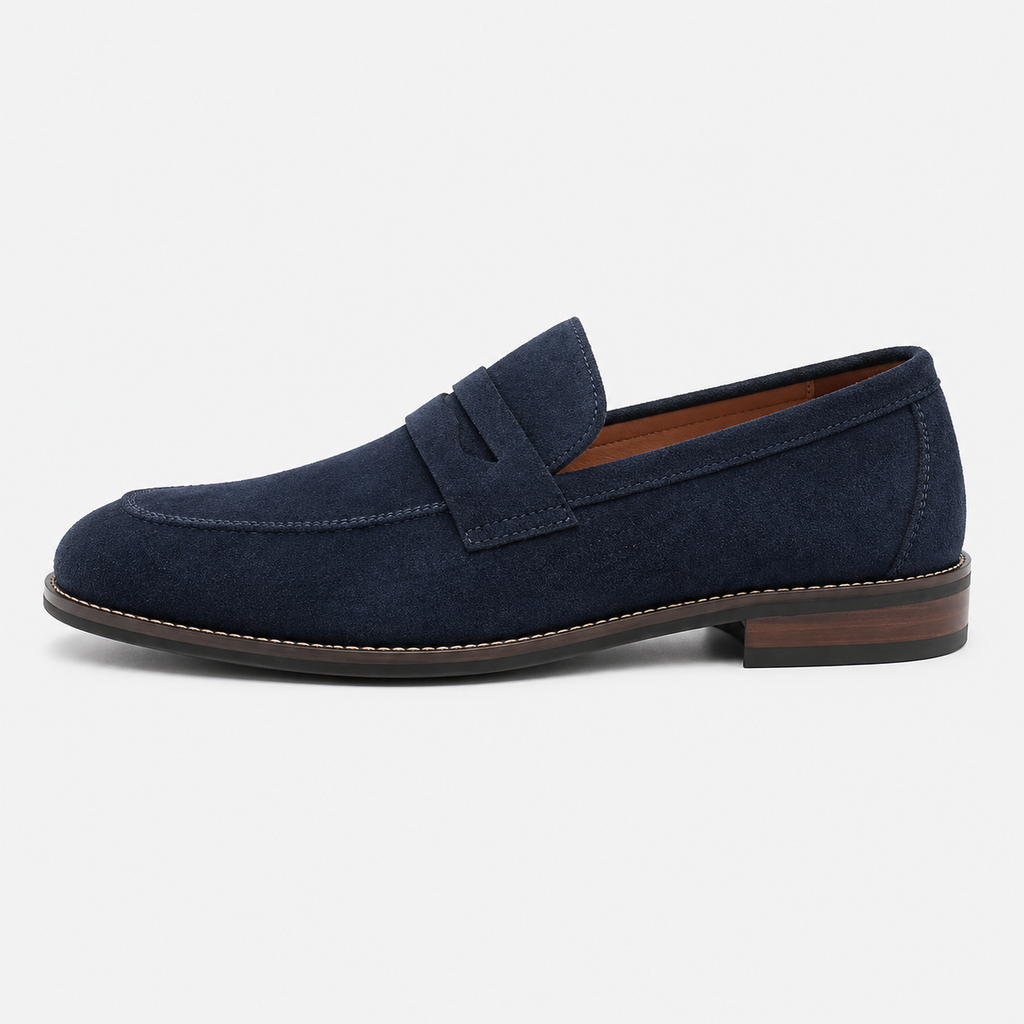 Men's Suede Loafers – Navy Blue