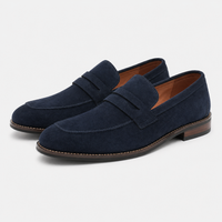 Men's Suede Loafers – Navy Blue