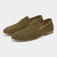 Men's Khaki Suede Loafers