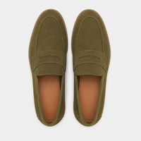 Men's Khaki Suede Loafers