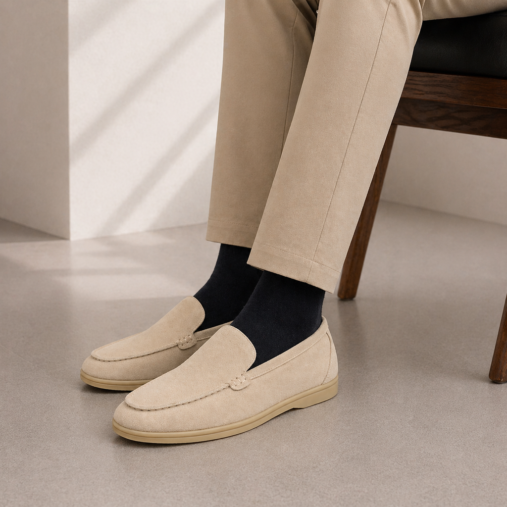 Men's Suede Loafers Without Laces