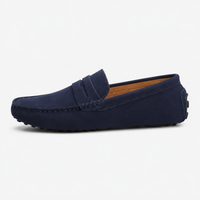Men's Navy Blue Boat Loafers