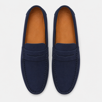 Men's Navy Blue Boat Loafers