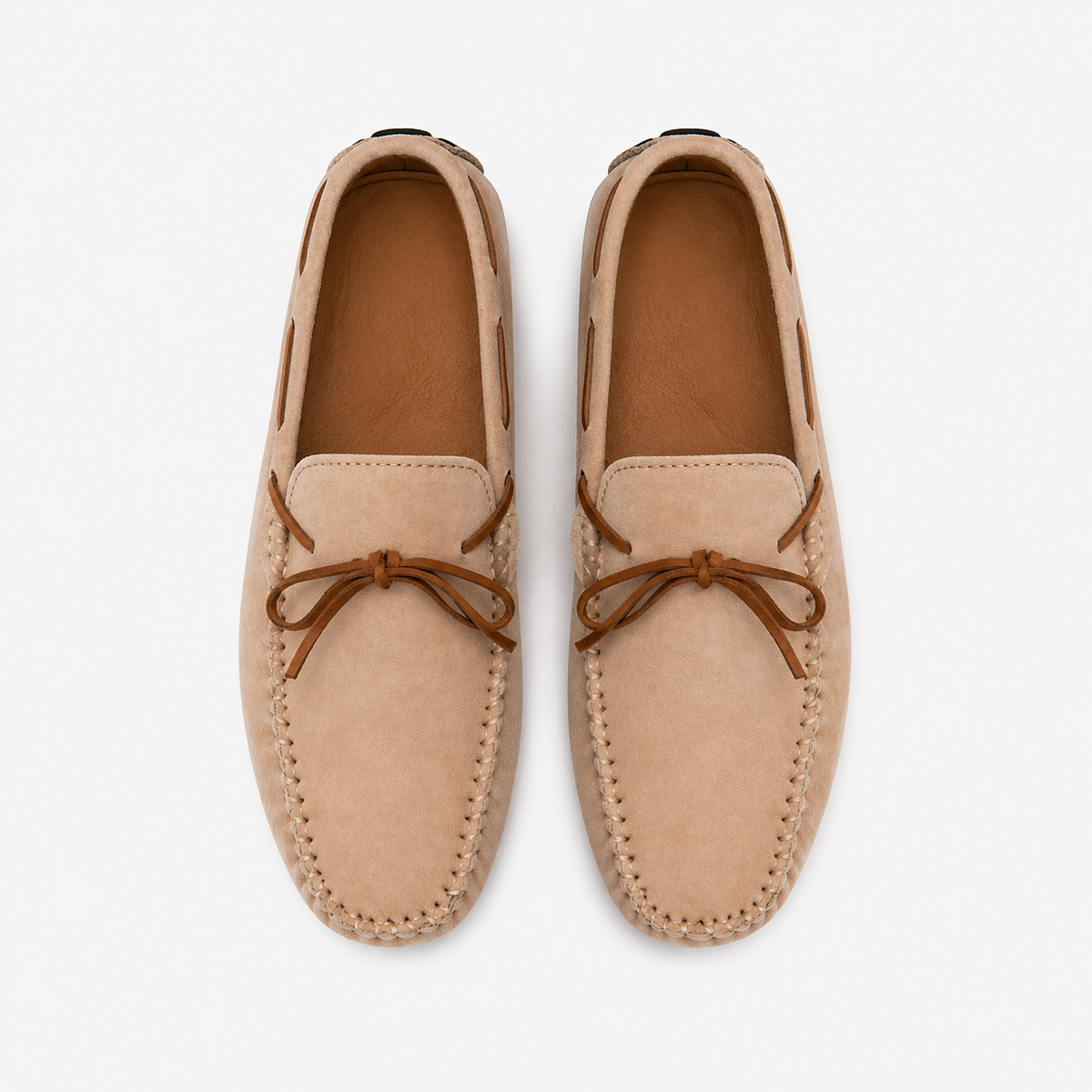 Men's Beige Boat Loafers