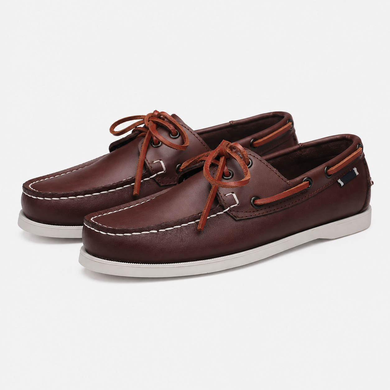Men's Boat Loafers with Leather Laces
