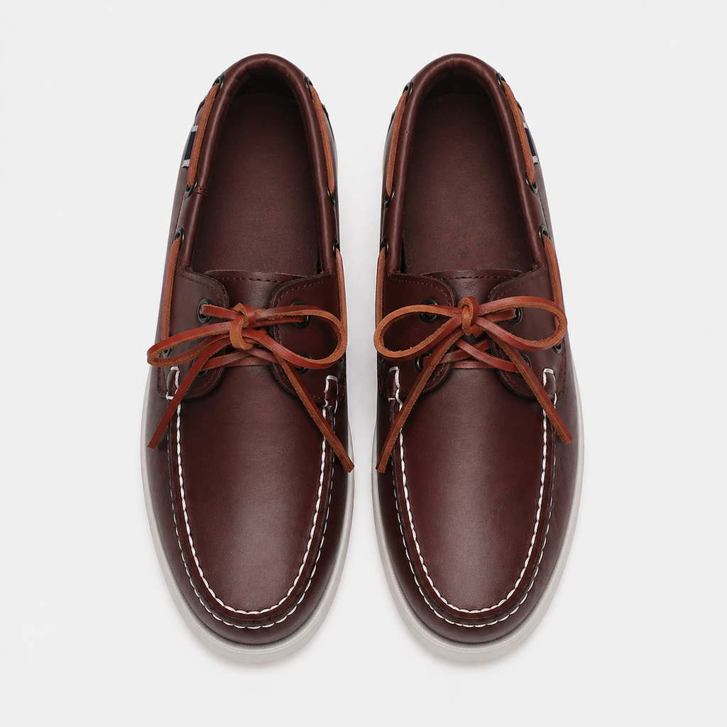 Men's Boat Loafers with Leather Laces