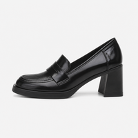 Women's Square-Heel Loafers – Black