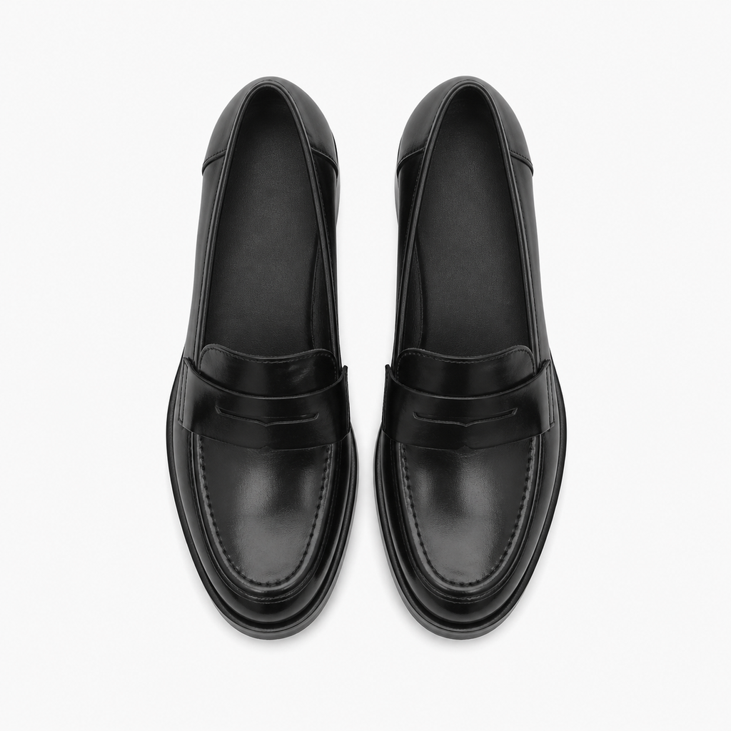 Women's Square-Heel Loafers – Black