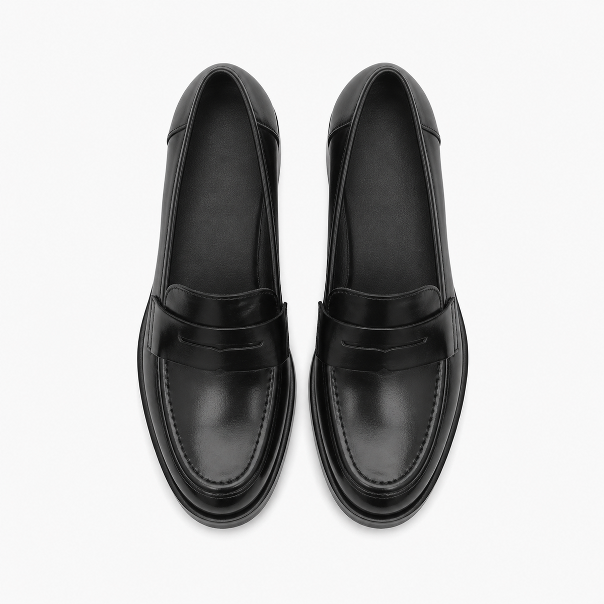Women's Square-Heel Loafers – Black