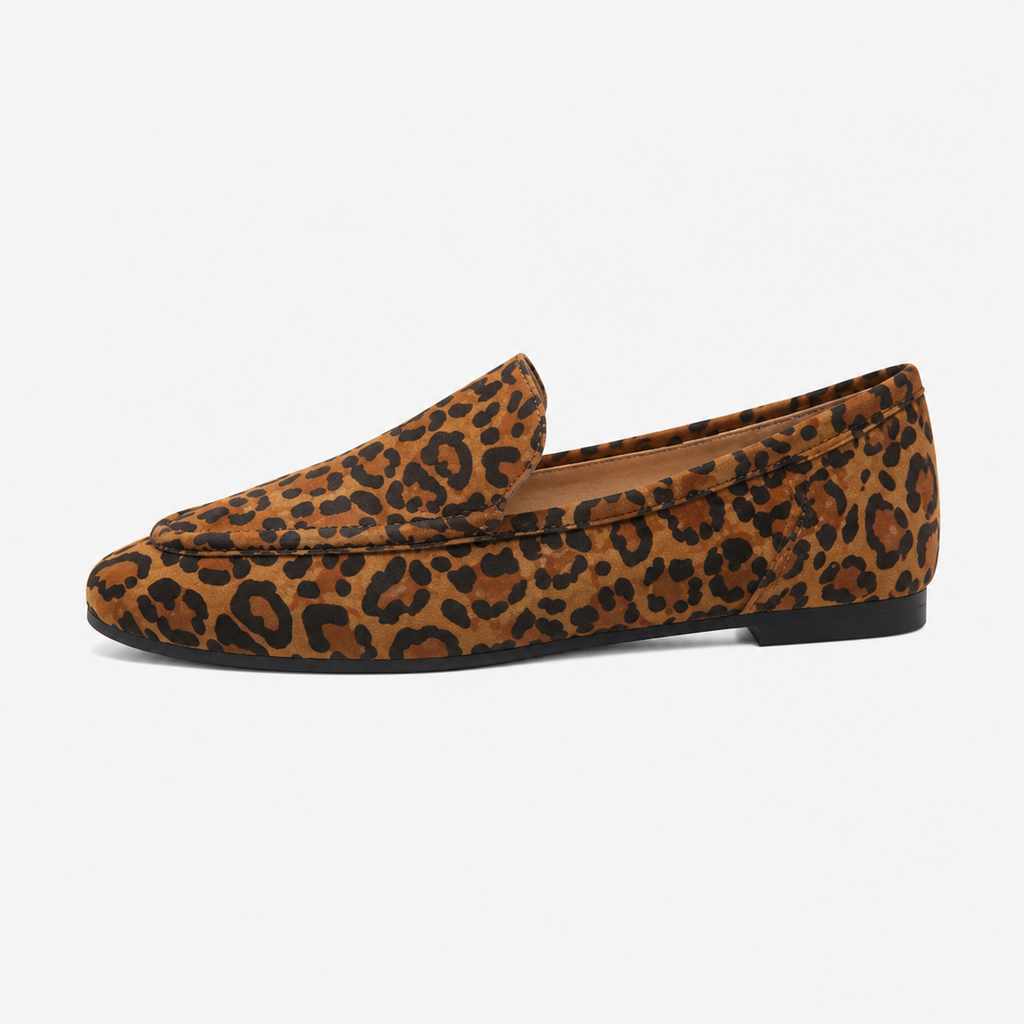Women's Leather Leopard Loafers