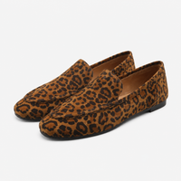 Women's Leather Leopard Loafers