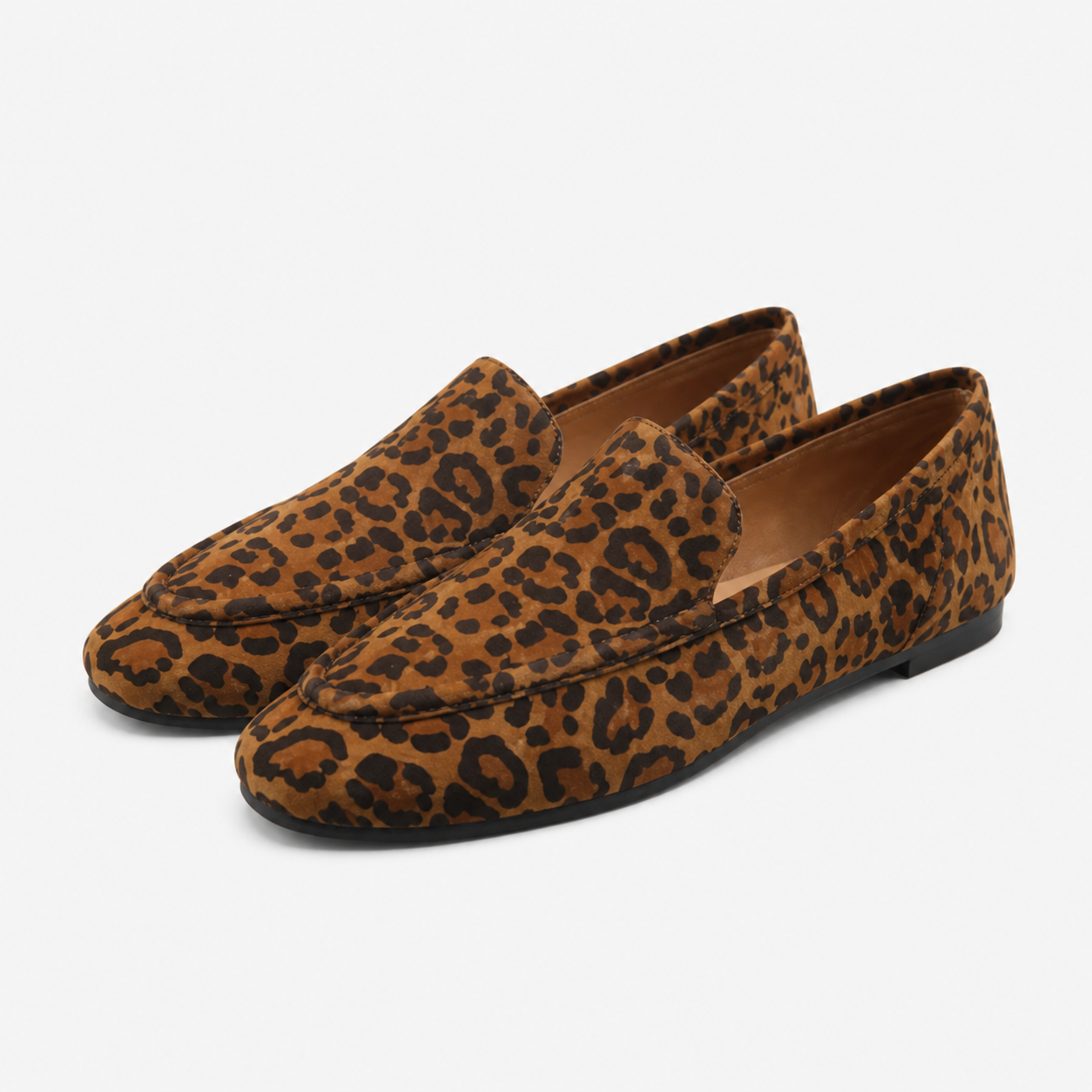 Women's Leather Leopard Loafers