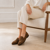 Women's Leather Leopard Loafers