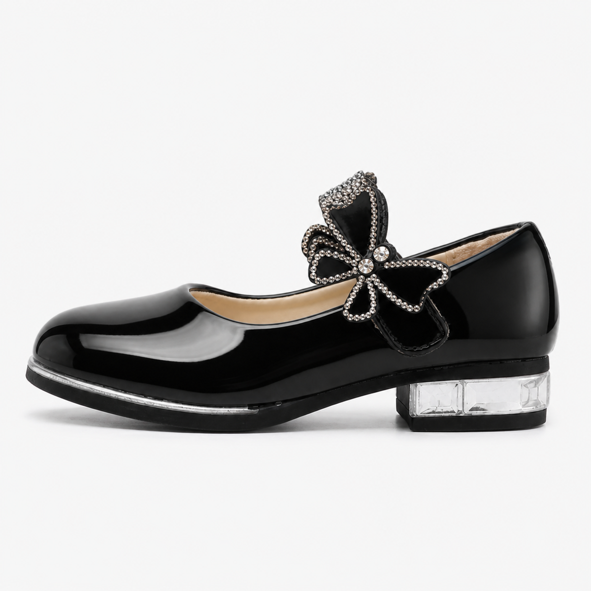 Girls' Black Leather Loafers