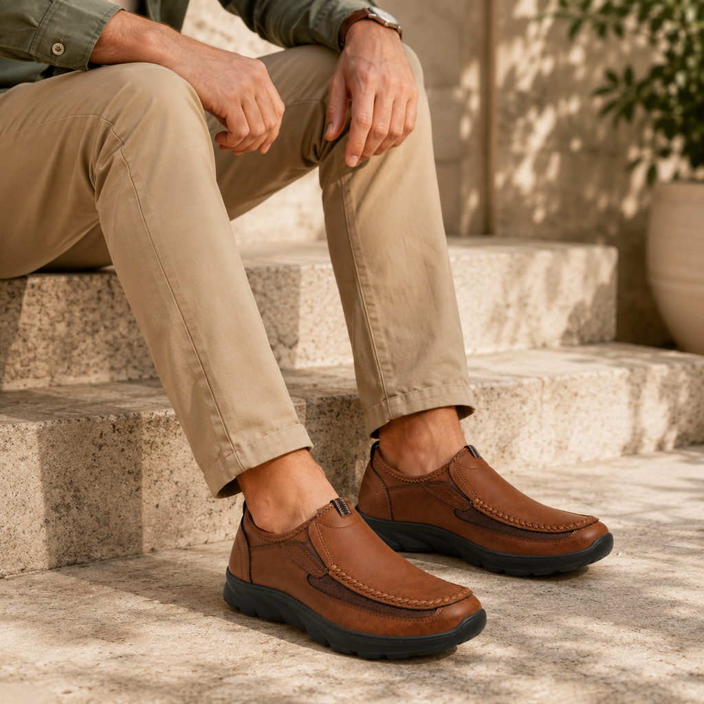 Men's Brown Orthopedic Loafers