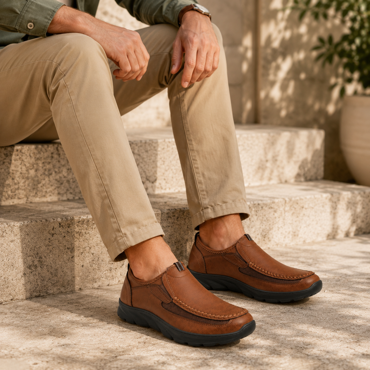 Men's Brown Orthopedic Loafers