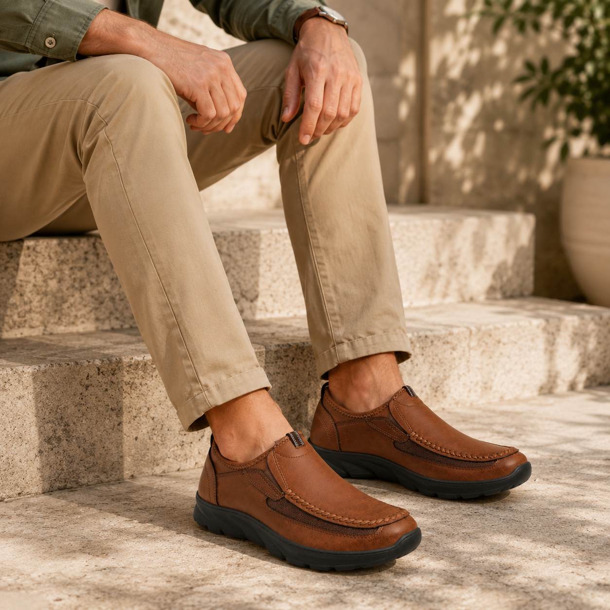 Men's Brown Orthopedic Loafers