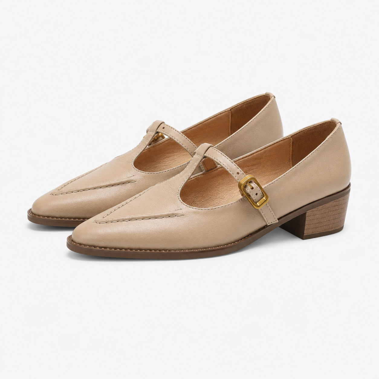 Women's Beige Ballerina Loafers