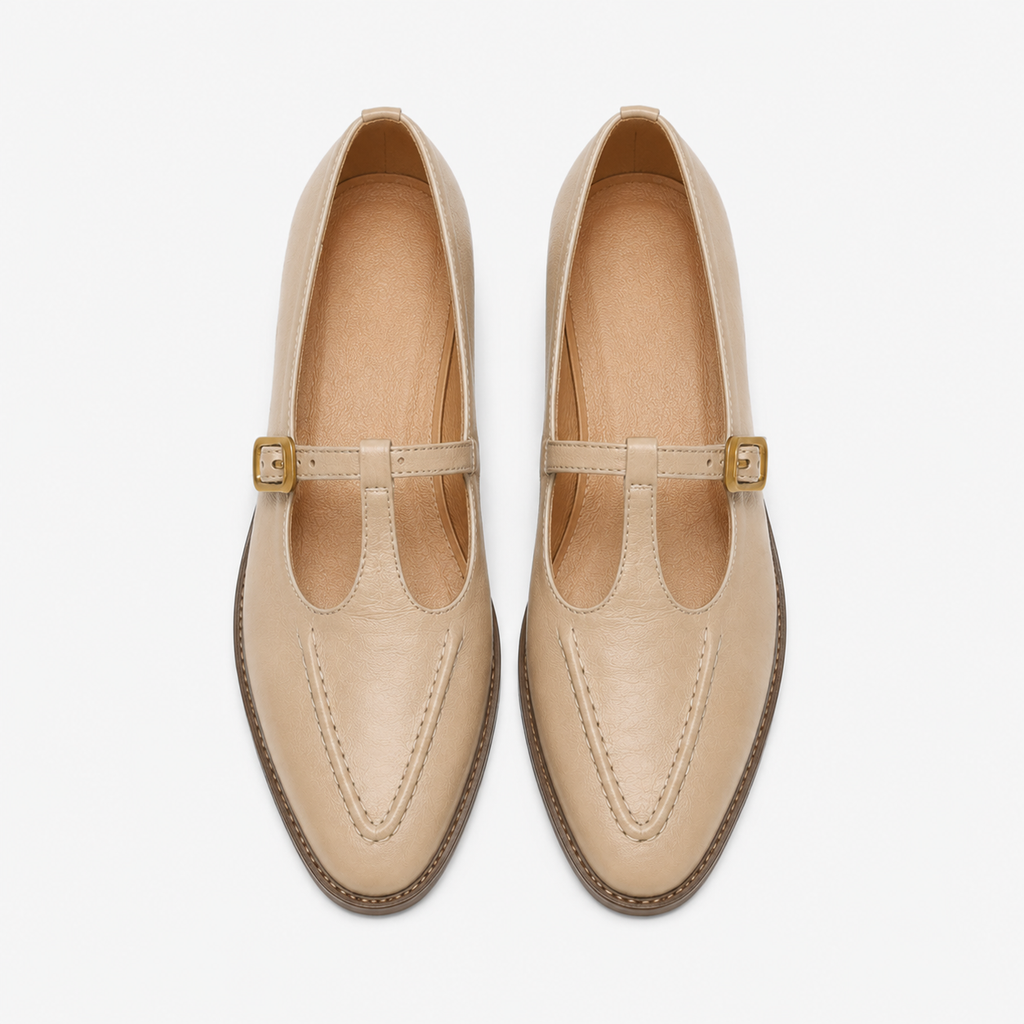 Women's Beige Ballerina Loafers