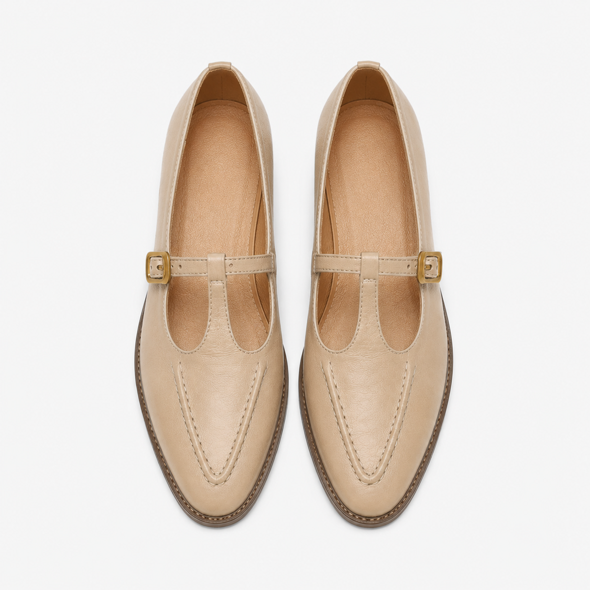 Women's Beige Ballerina Loafers