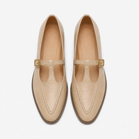 Women's Beige Ballerina Loafers