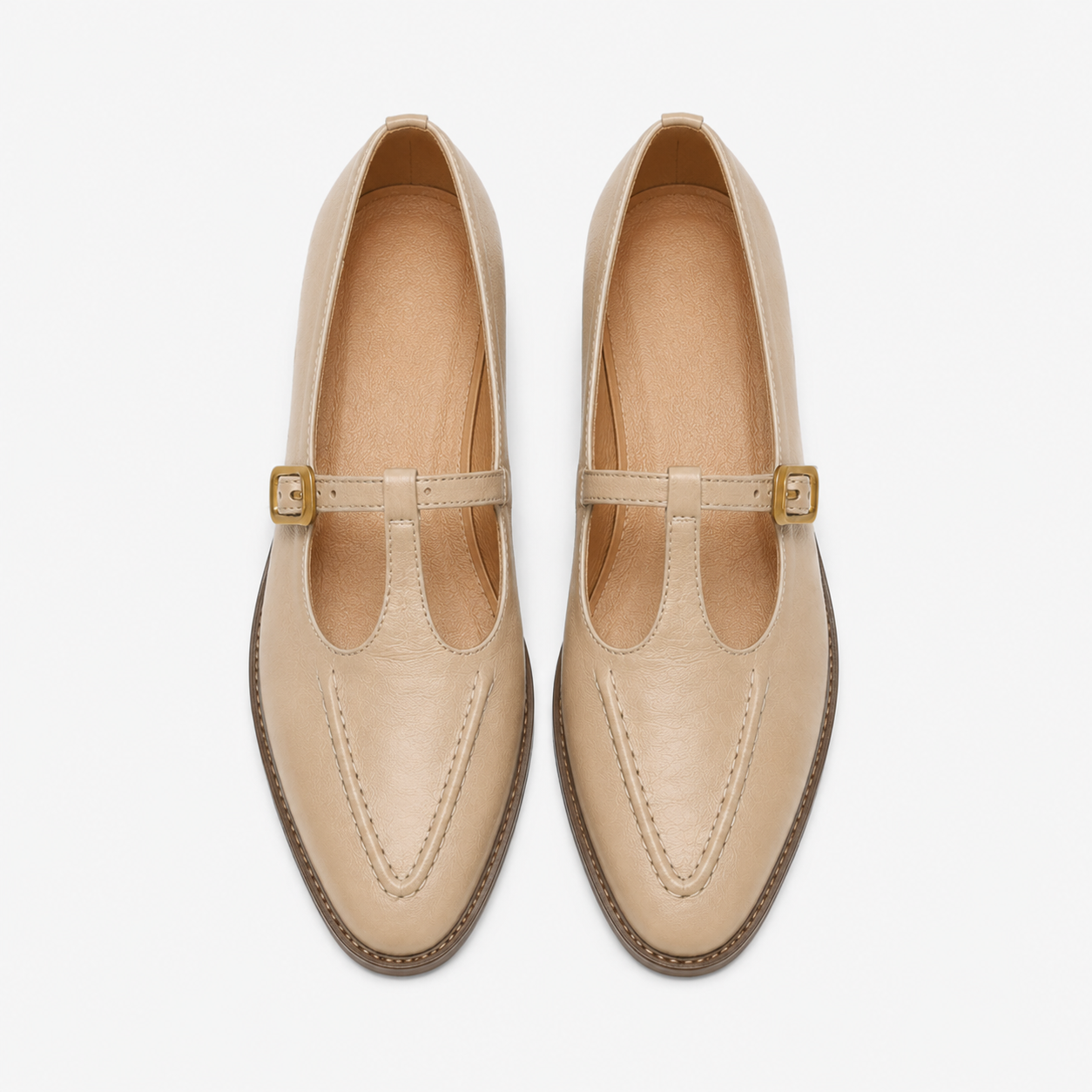 Women's Beige Ballerina Loafers