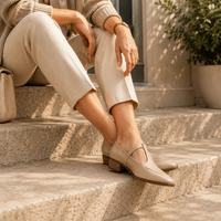 Women's Beige Ballerina Loafers