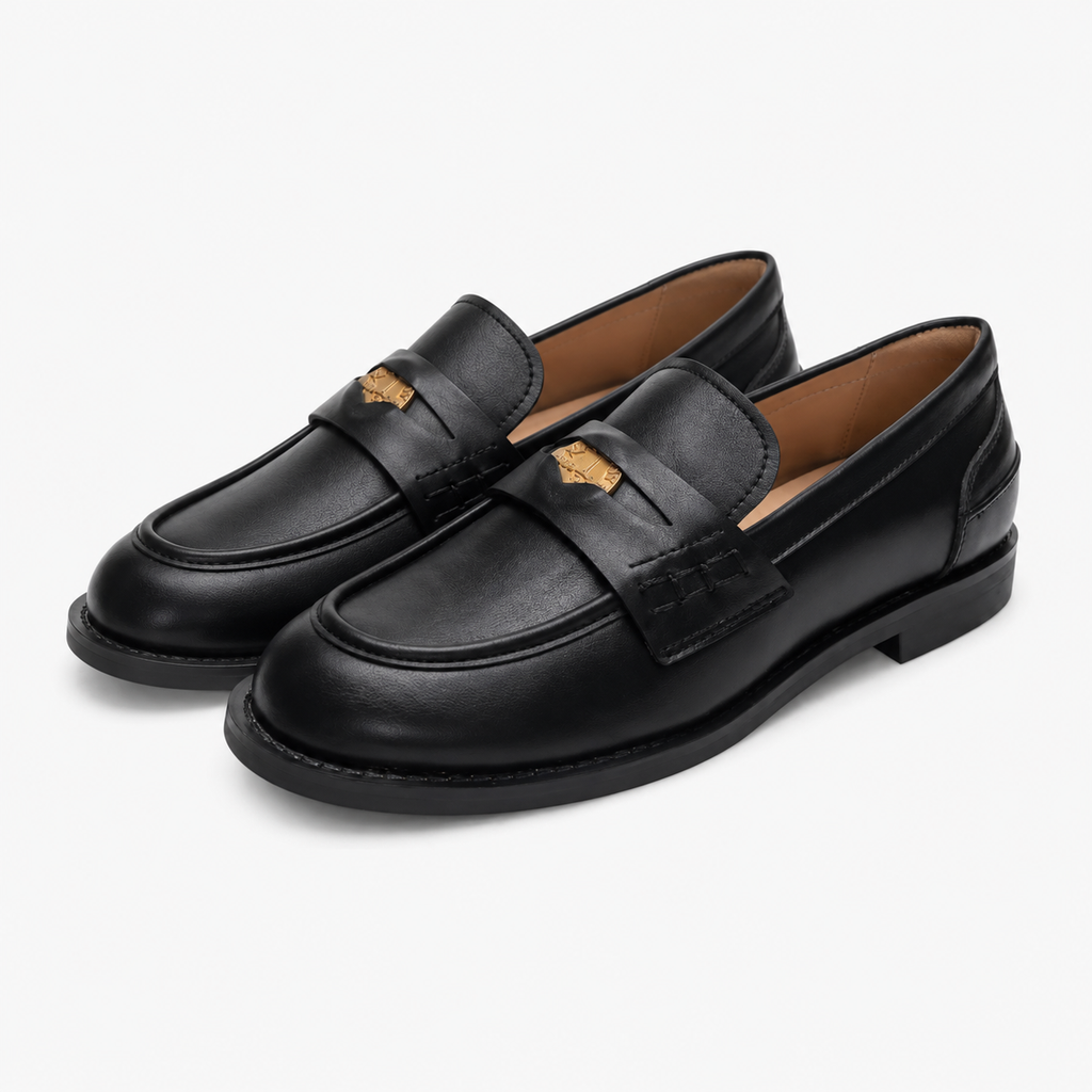 Women's Black Heeled Loafers