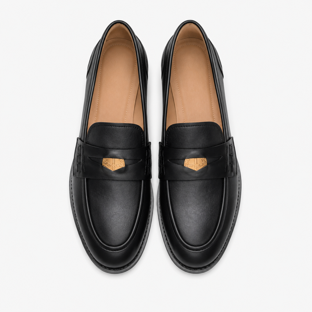 Women's Black Heeled Loafers