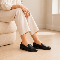 Women's Black Heeled Loafers