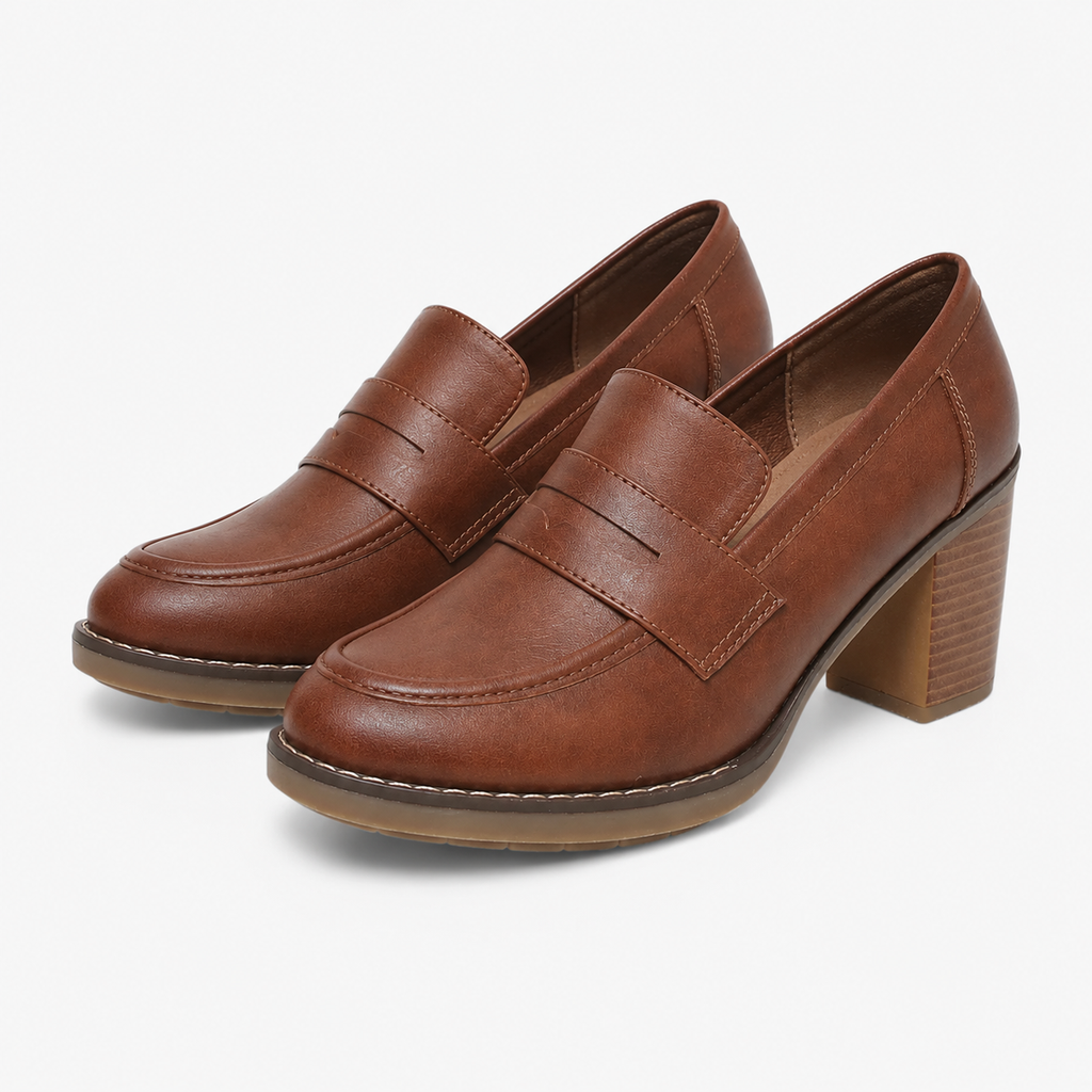 Women's Brown Heeled Loafers