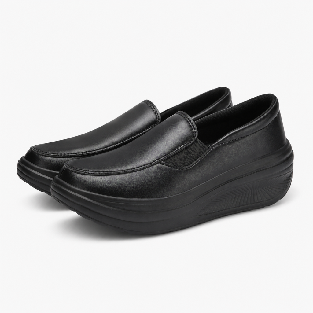 Women's Wedge Loafers – Black
