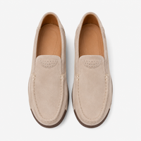 Women's Beige Wedge Loafers