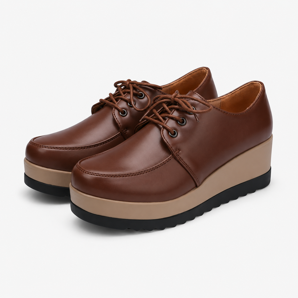 Women's Brown Wedge Loafers