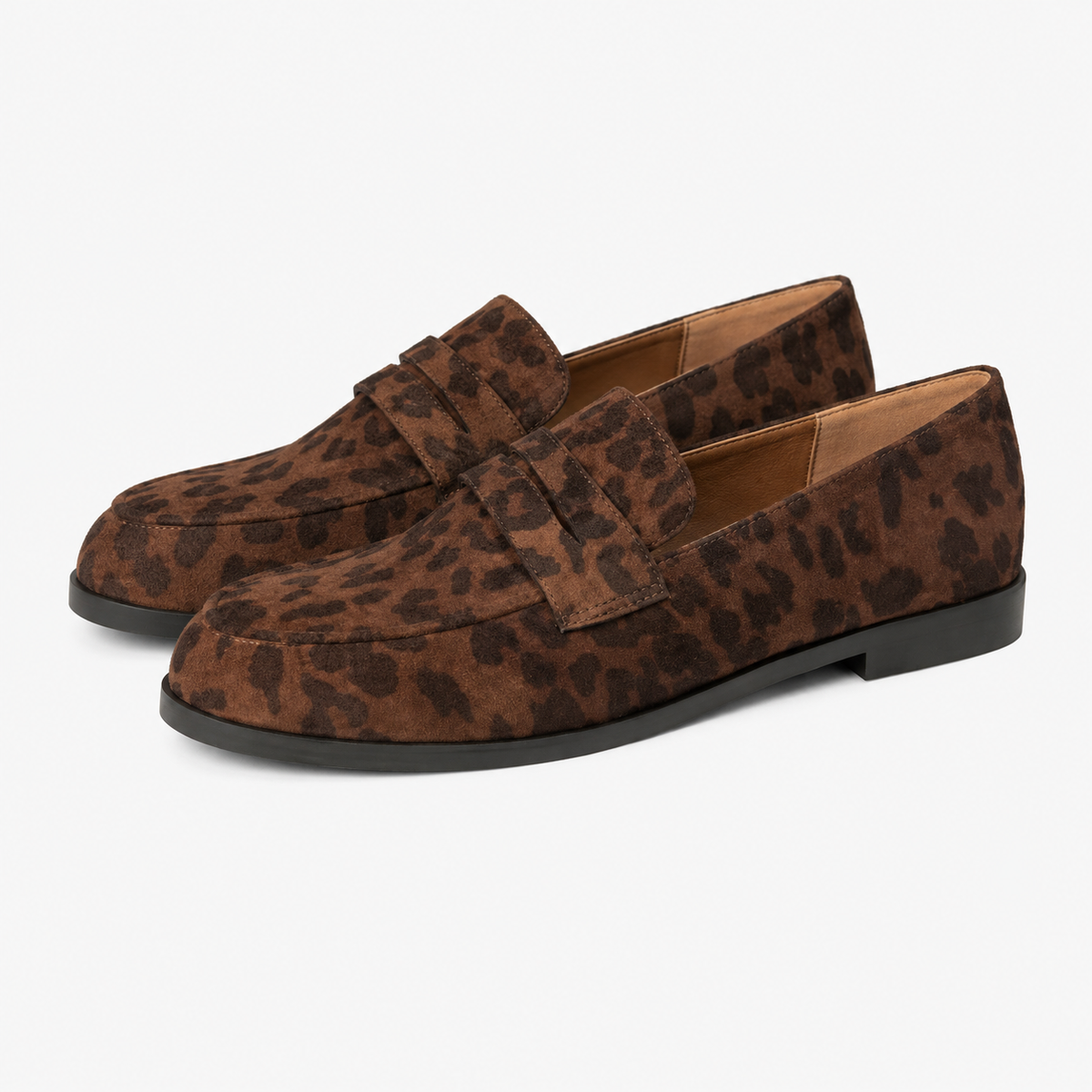 Women's Leopard Suede Loafers