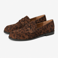 Women's Leopard Suede Loafers