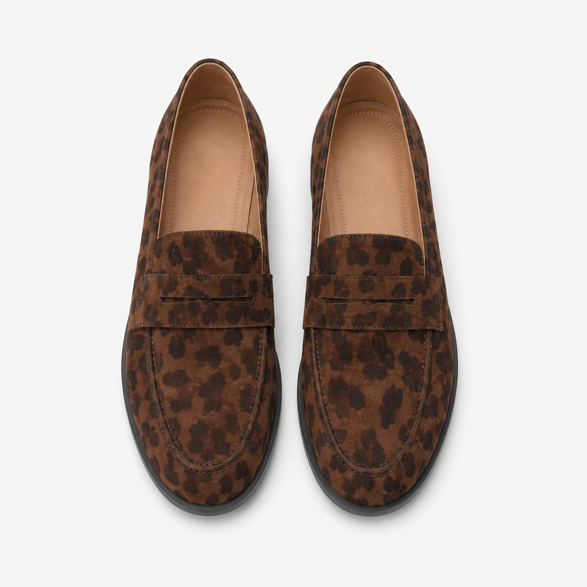 Women's Leopard Suede Loafers