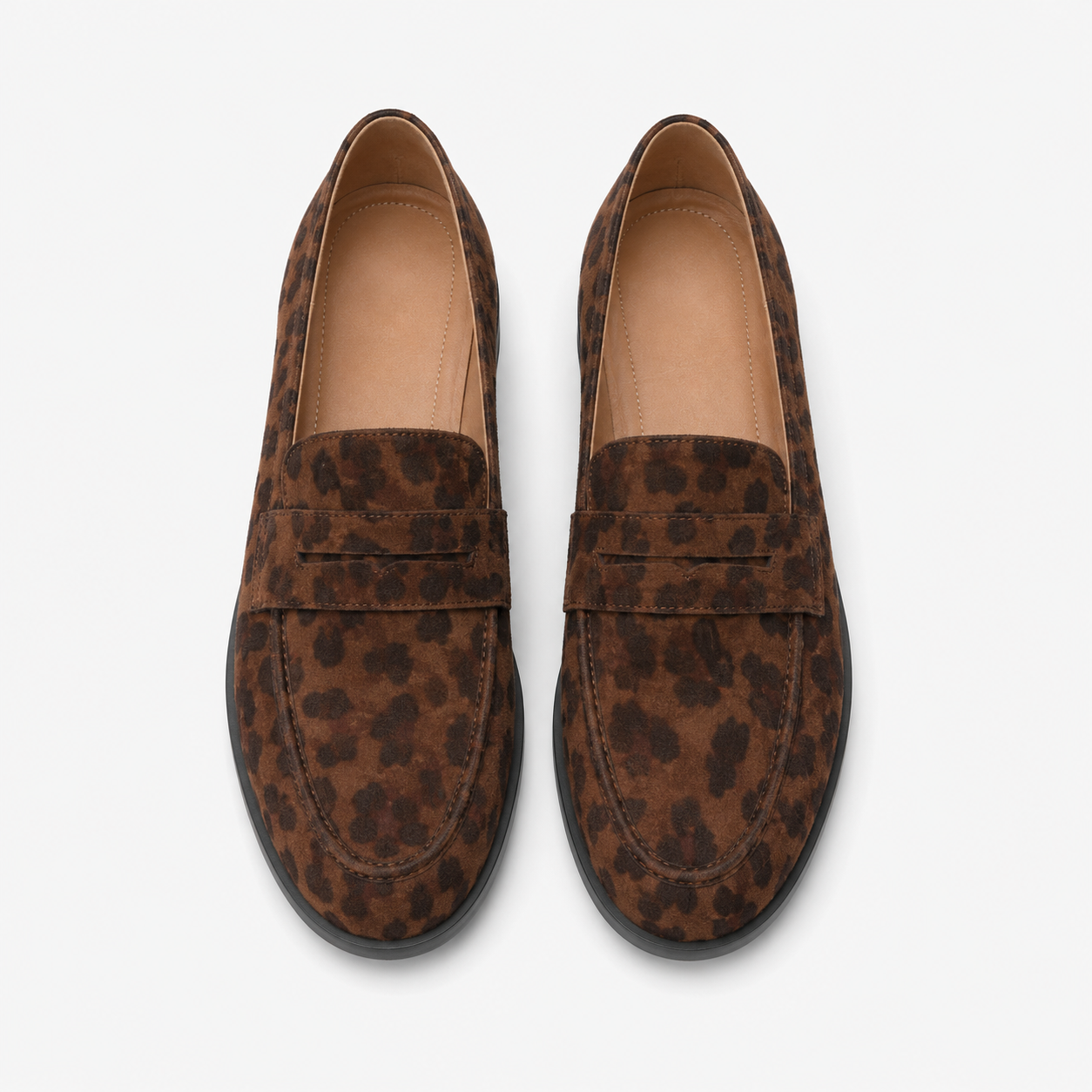 Women's Leopard Suede Loafers