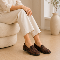 Women's Leopard Suede Loafers
