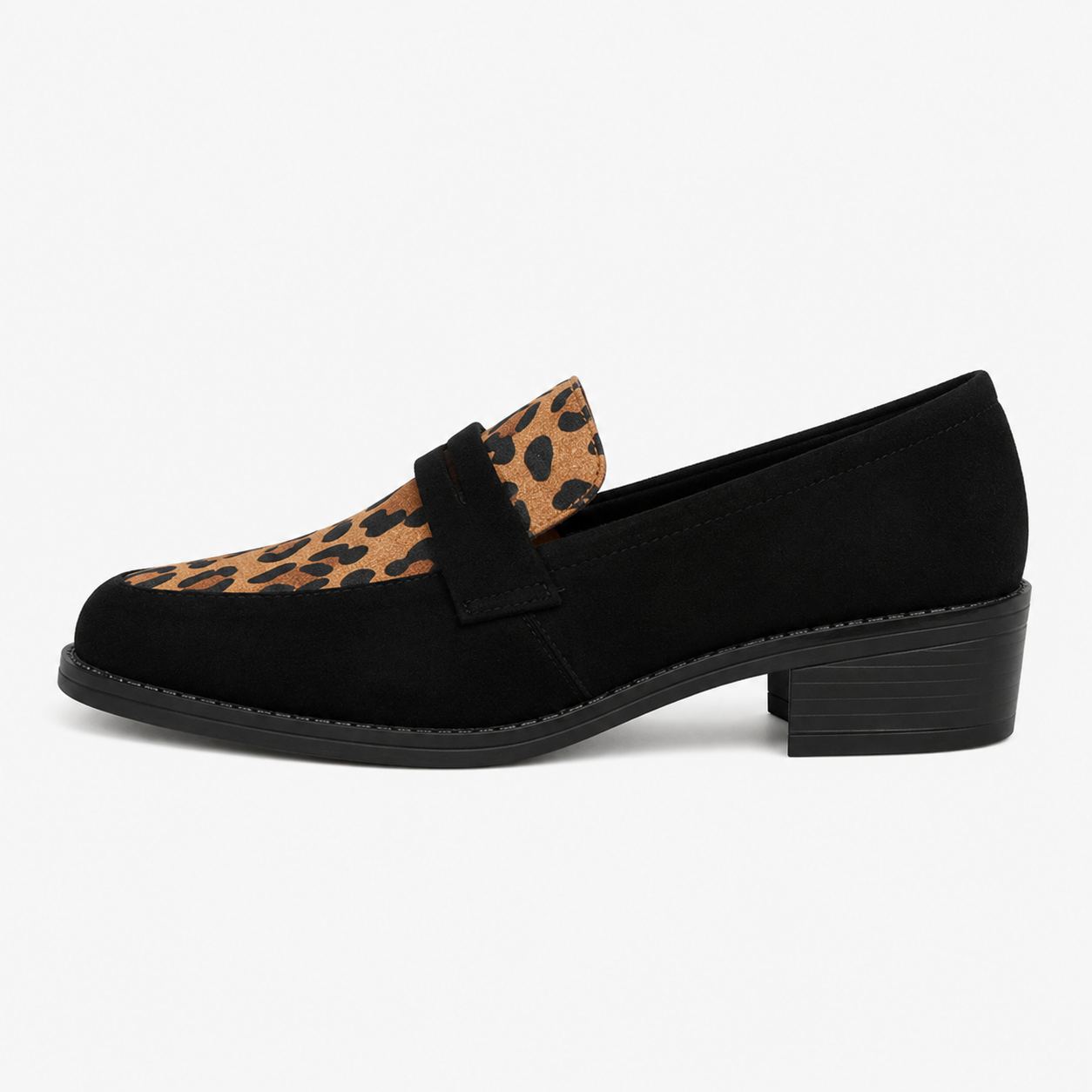 Women's Leopard Loafers – Black